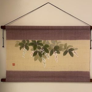 Scroll Fabric/Painted Flowers